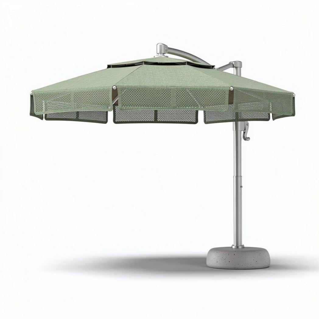 Ombrellone da giardino in metallo con struttura regolabile per esterni – 300 x 300 x 250 cm
