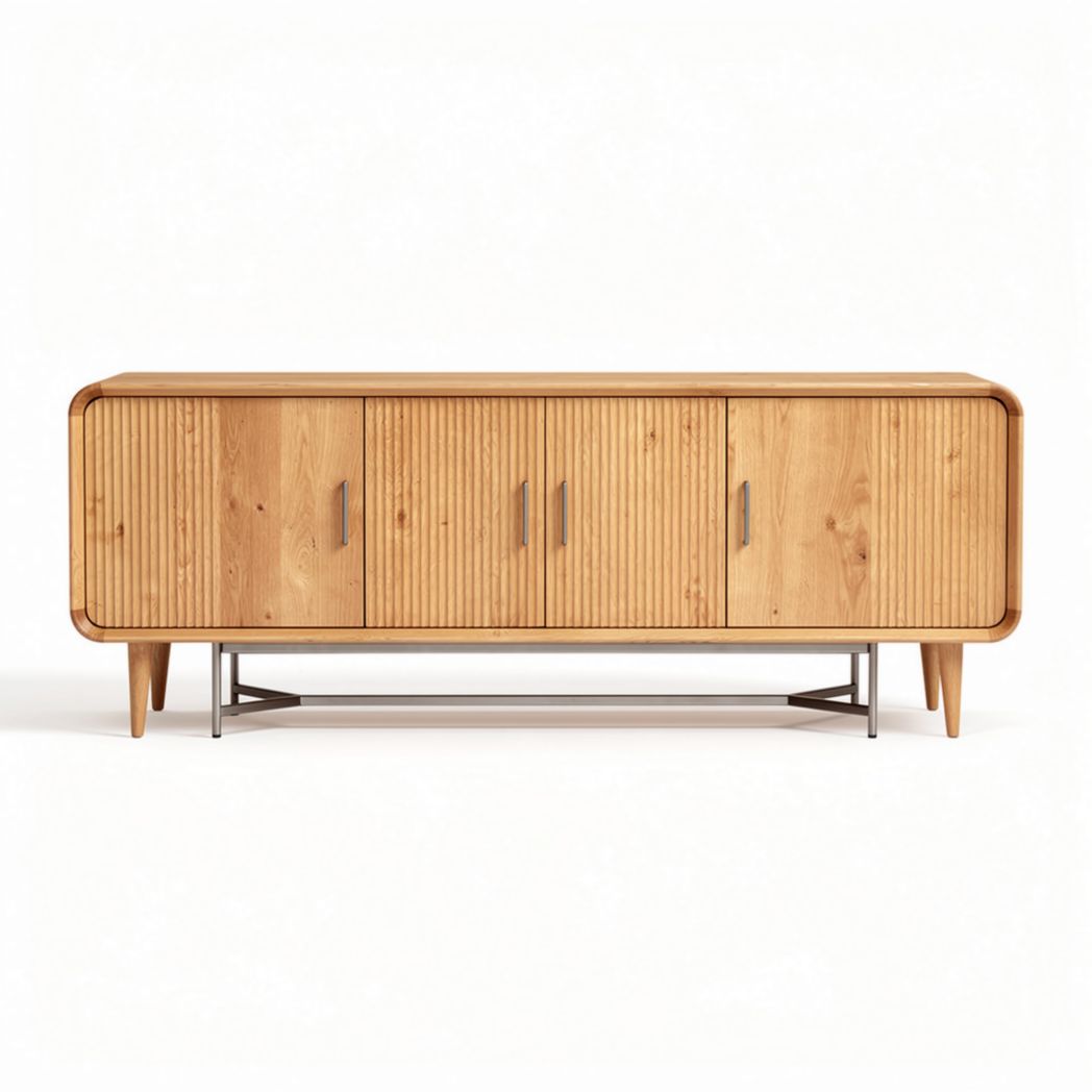 Mobile contenitore in legno di quercia per soggiorno o ufficio – 150 x 40 x 70 cm