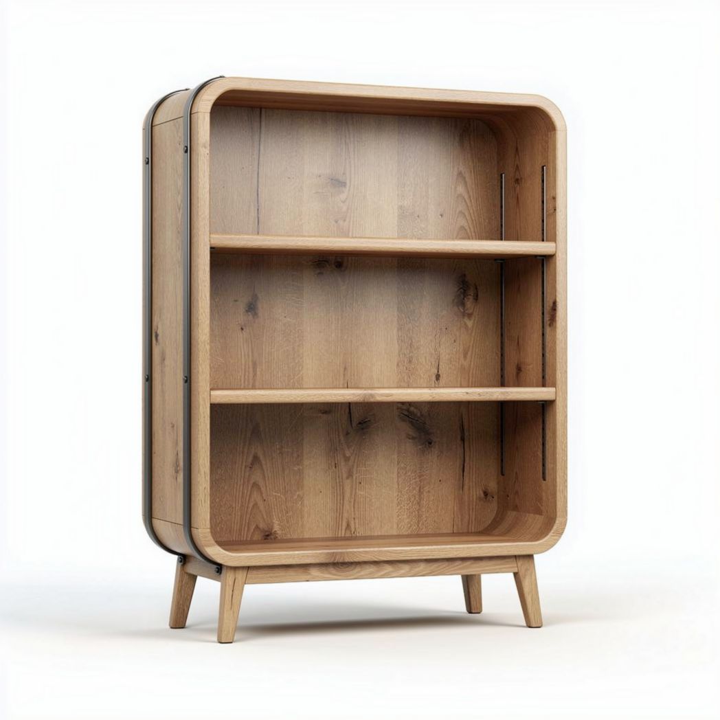 Libreria in legno con ripiani aperti per soggiorno – 80 x 40 x 120 cm