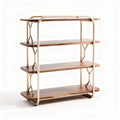 Libreria in legno e metallo per soggiorno – 80 x 30 x 90 cm