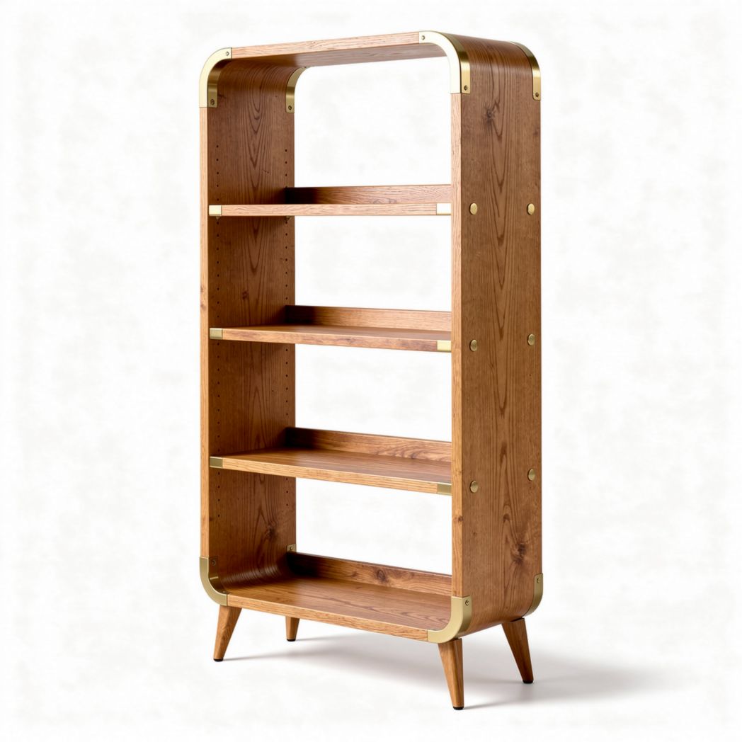 Libreria in legno con ripiani regolabili per soggiorno e ufficio – 80 x 40 x 180 cm