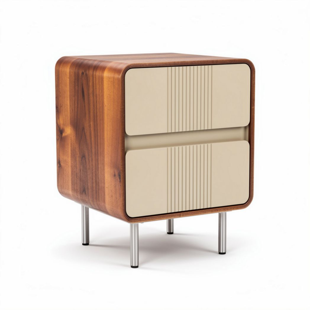 Comò in legno con ante in melamina per camera da letto – 45 x 40 x 50 cm