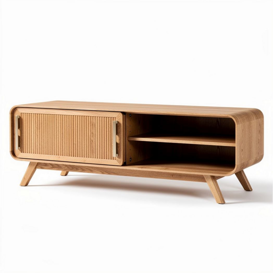 Mobile TV in legno di bamboo per soggiorno – 120 x 40 x 45 cm