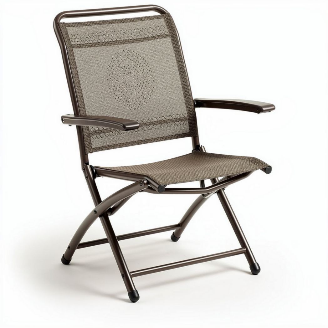 Sedia pieghevole in metallo e tessuto per esterni – 90 x 60 x 90 cm